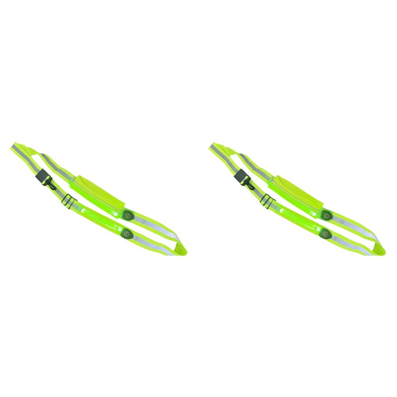 Running Visibility Gear - Cinturón Reflectante LED BTLIFE-2X con Soporte