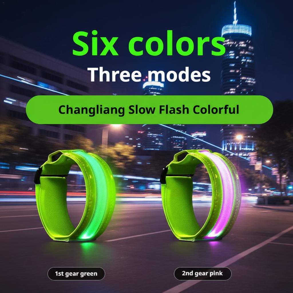 Running Visibility Gear - Brazalete reflectante LED, correa de seguridad,
